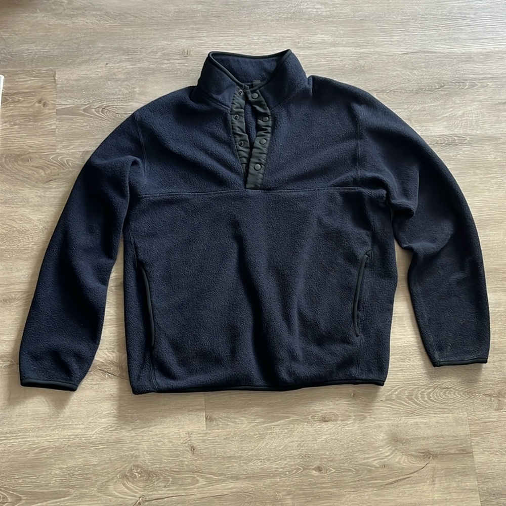 Uniqlo Navy Fleece Button Up